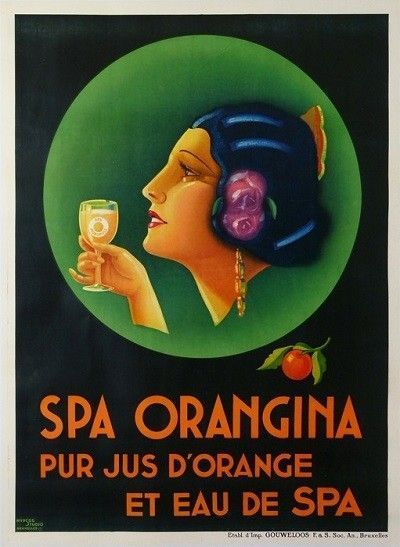 Affiche publicitaire ancienne (Orangina)