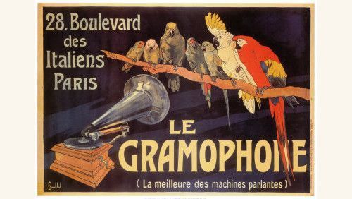 Affiche publicitaire ancienne (Le gramophone)