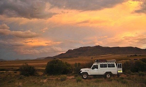 Coucher de soleil sur le Lesotho