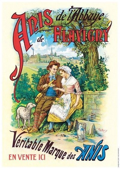 Affiche publicitaire ancienne (Anis de Flavigny)
