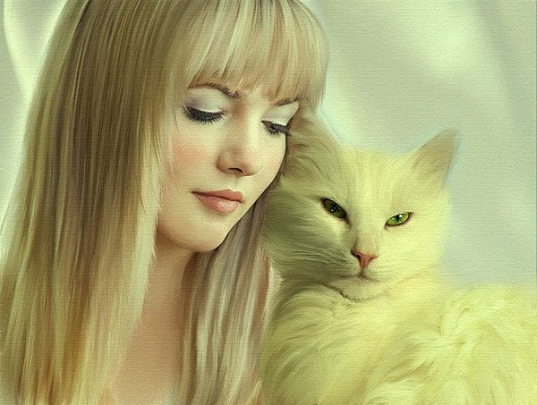 Femme et chat