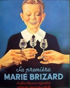 Affiche publicitaire ancienne (Marie Brizzard)