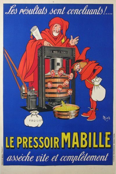 Affiche publicitaire ancienne (Pressoir Mabille)