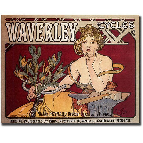 Affiche publicitaire ancienne (Cycles Waverley)