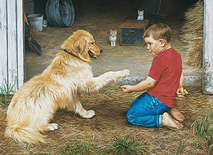 Petit garçon et son chien
