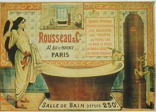 Affiche publicitaire d'antan (Salles de bain Rousseau)