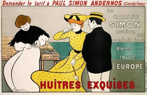 Affiche ancienne publicitaire (Huitres)