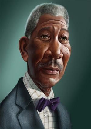 Caricature Morgan Freeman