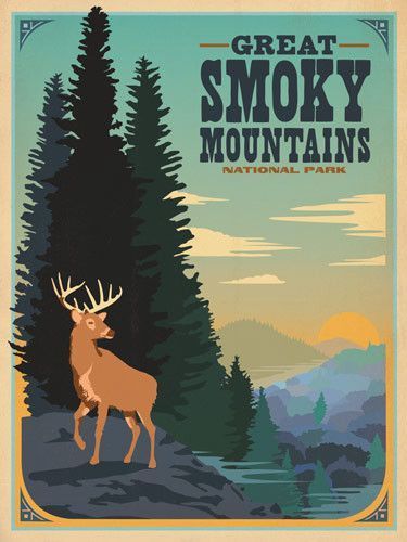 Affiche ancienne(Great Smoky Mountains)