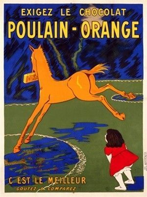 Affiche publicitaire ancienne (Chocolat Poulain)