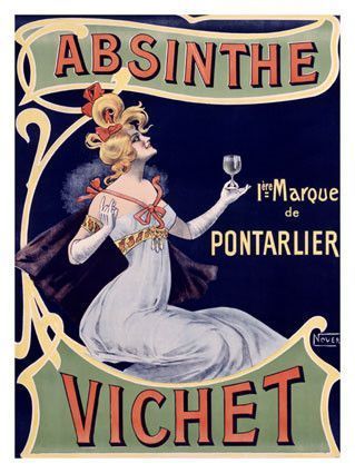 Affiche publicitaire ancienne (Absinthe Vichet)