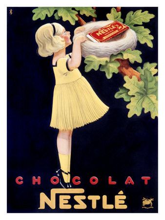 Affiche publicitaire ancienne (Chocolat Nestlé)