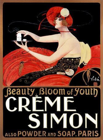 Affiche publicitaire ancienne (Crème Simon)