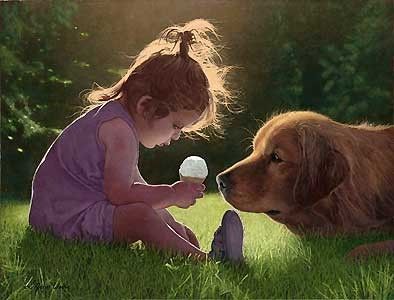 Petite fille et son chien