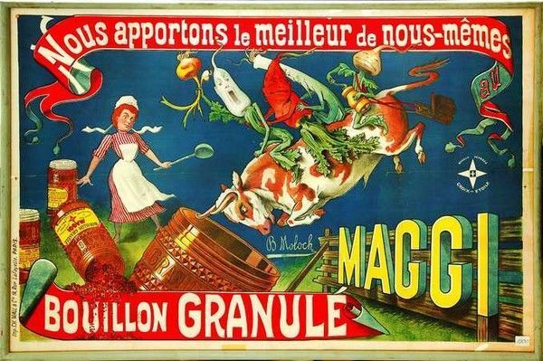 Affiche publicitaire d'antan (Bouillon Maggi)