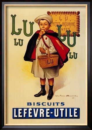 AFFICHE ANCIENNE PUBLICITAIRE (Biscuits LU)